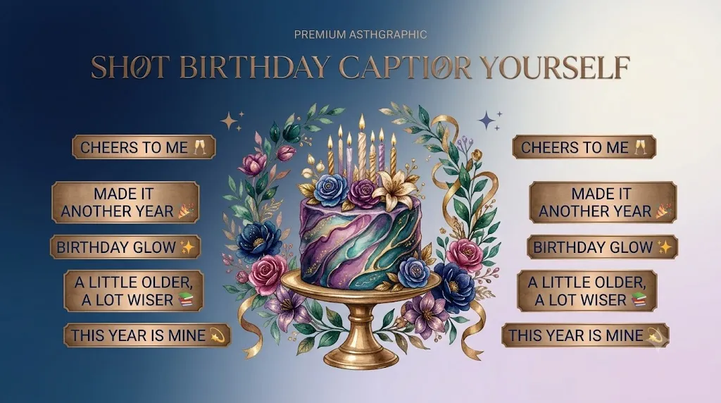 Short Birthday Captions For Yourself Aesthetic