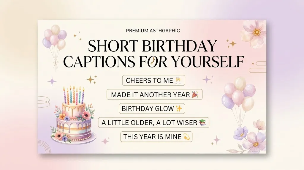 Short Birthday Captions For Yourself Aesthetic