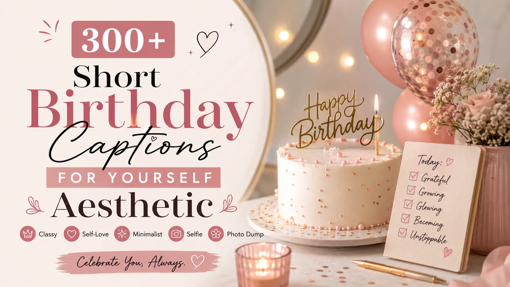 Short Birthday Captions For Yourself Aesthetic