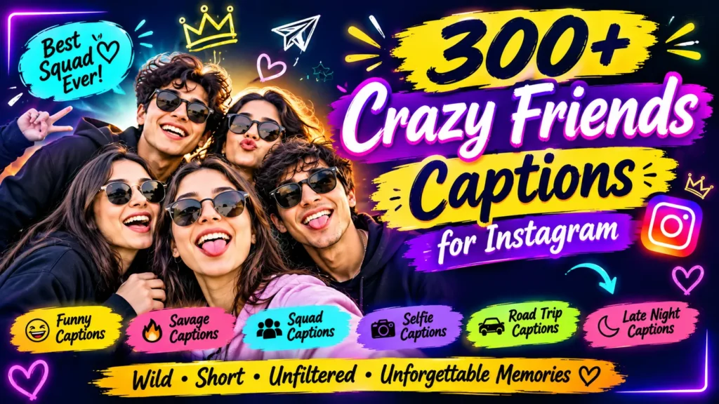Crazy Friends Captions For Instagram